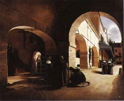 Francois Bonvin The Ave Maria;Interior of a Convent at Aramont,Verberie(Oise) China oil painting art